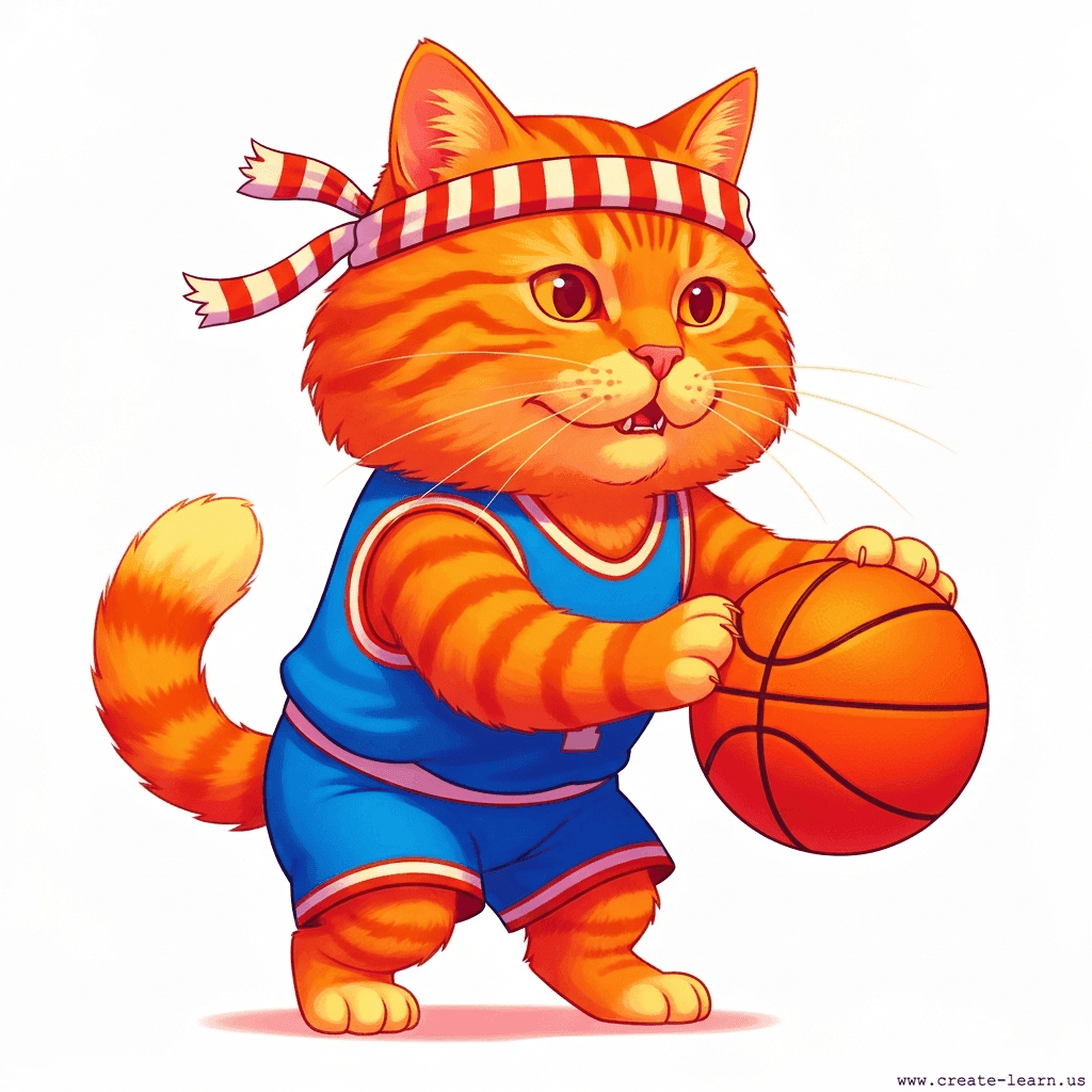 cat with basketball jersey